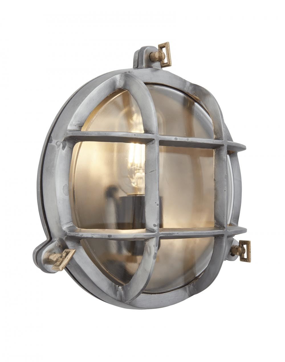 Bulkhead Round Outdoor And Bathroom Wall Light Gunmetal