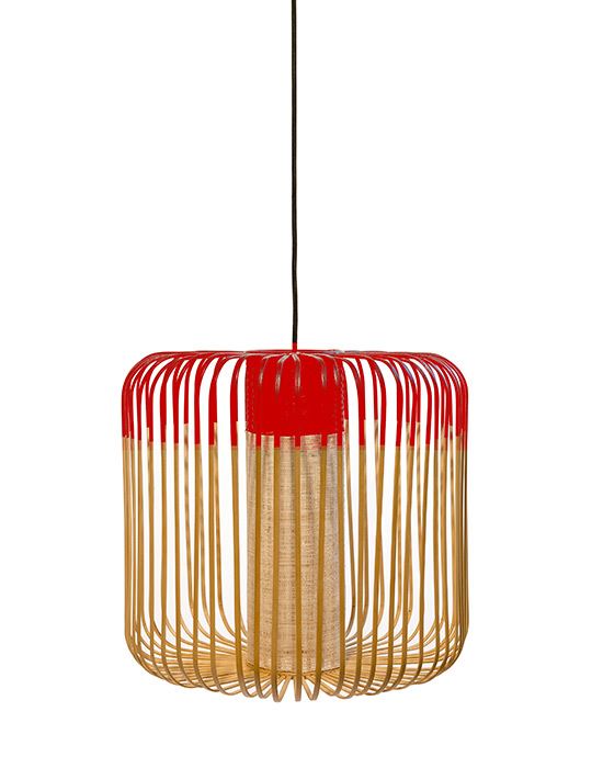 Forestier Bamboo Pendant Shade Medium Red Designer Pendant Lighting