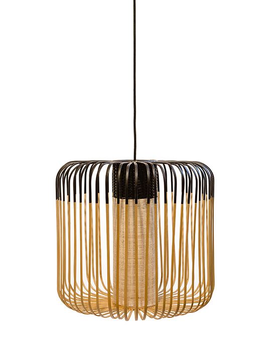 Forestier Bamboo Pendant Shade Medium Black Designer Pendant Lighting