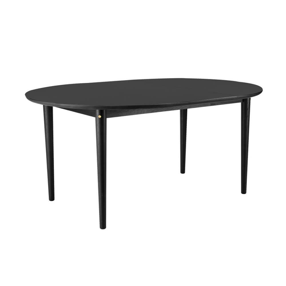 Fdb Mobler Bjork C62e Dining Table Solid Oak Black 2 X 50cm Matt Black Extension Leaf Designer Furniture From Holloways Of Ludlow