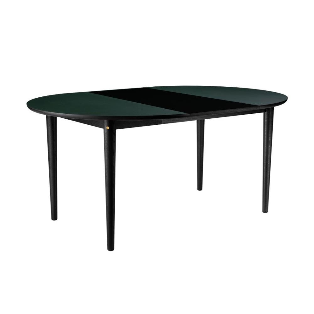 Fdb Mobler Bjork C62e Dining Table Solid Oak Dark Green Linoleum 2 X 50cm Matt Black Extension Leaf Designer Furniture From Holloways Of Ludlow