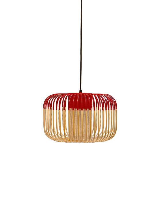 Forestier Bamboo Pendant Shade Small Red Designer Pendant Lighting