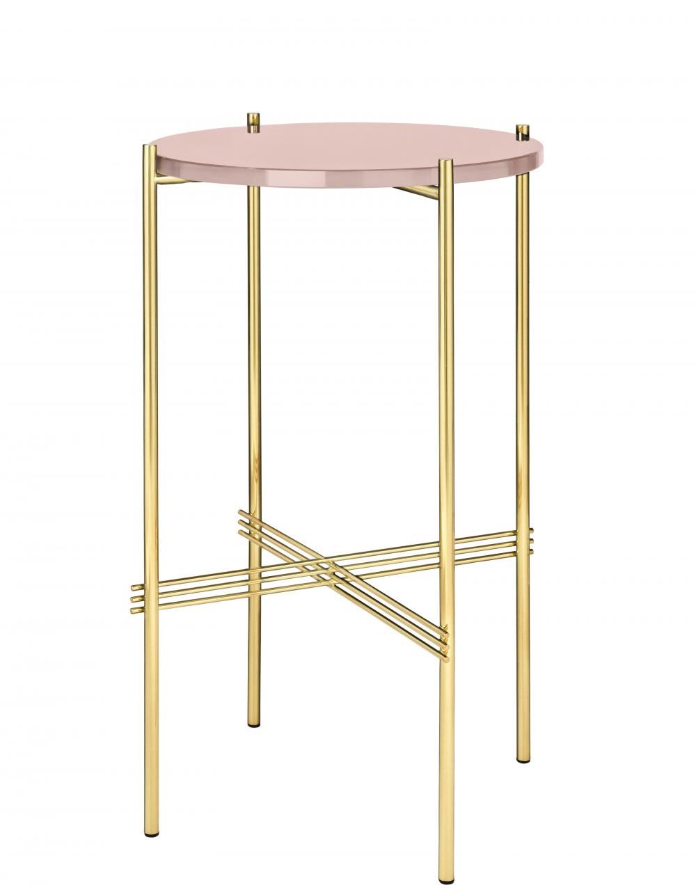 Ts Console Table Brass Frame Glassvintage Red