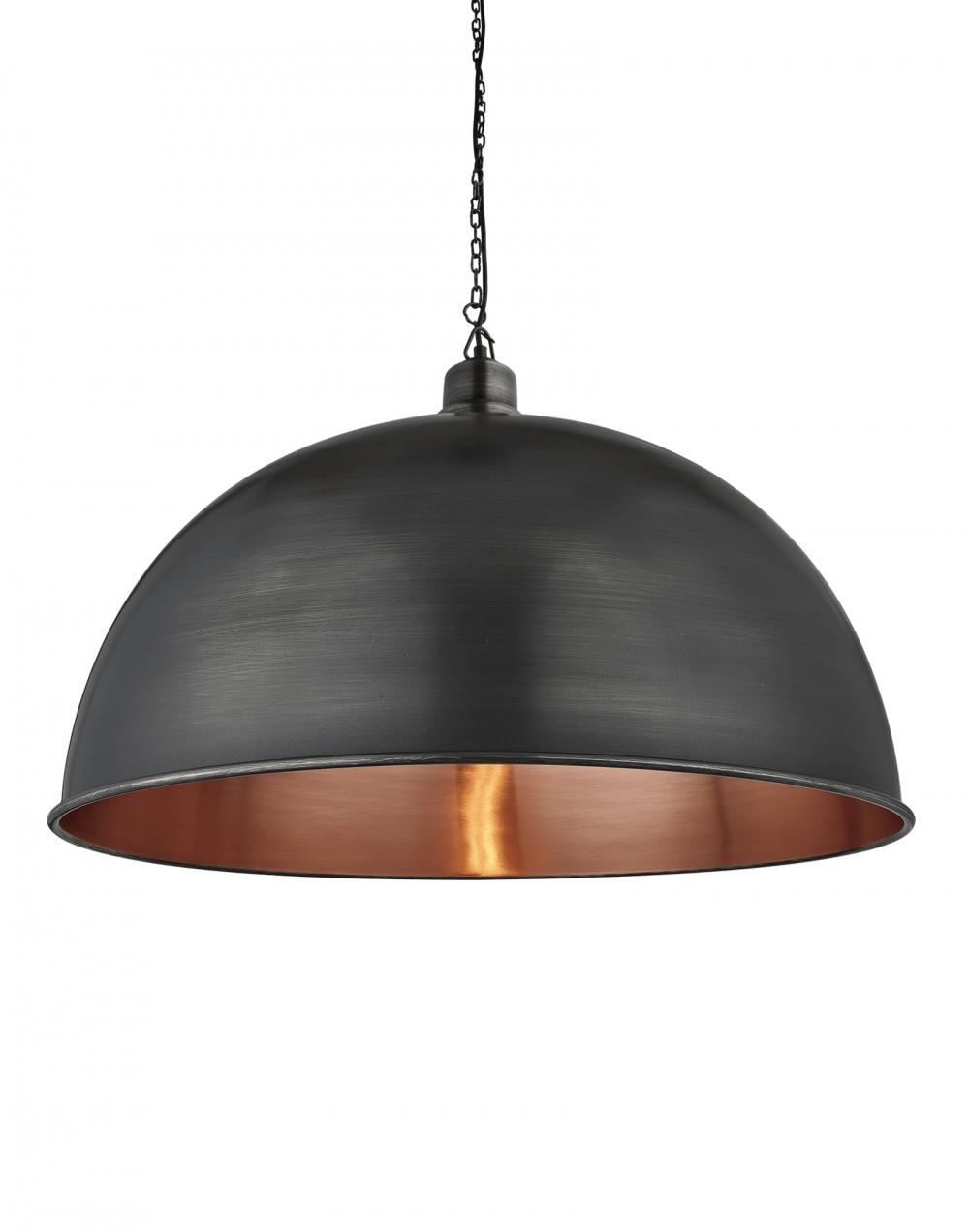 Brooklyn Vintage Metal Giant Dome Pendant Light Pewter Copper