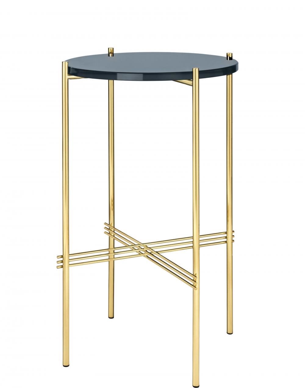 Ts Console Table Brass Frame Glassblue Grey