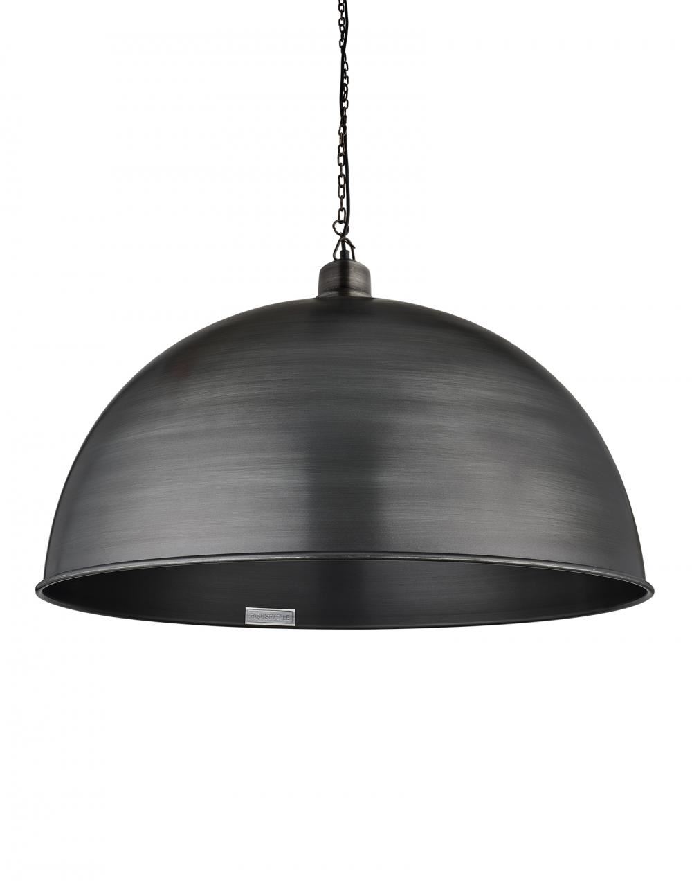 Brooklyn Vintage Metal Giant Dome Pendant Light Dark Pewter