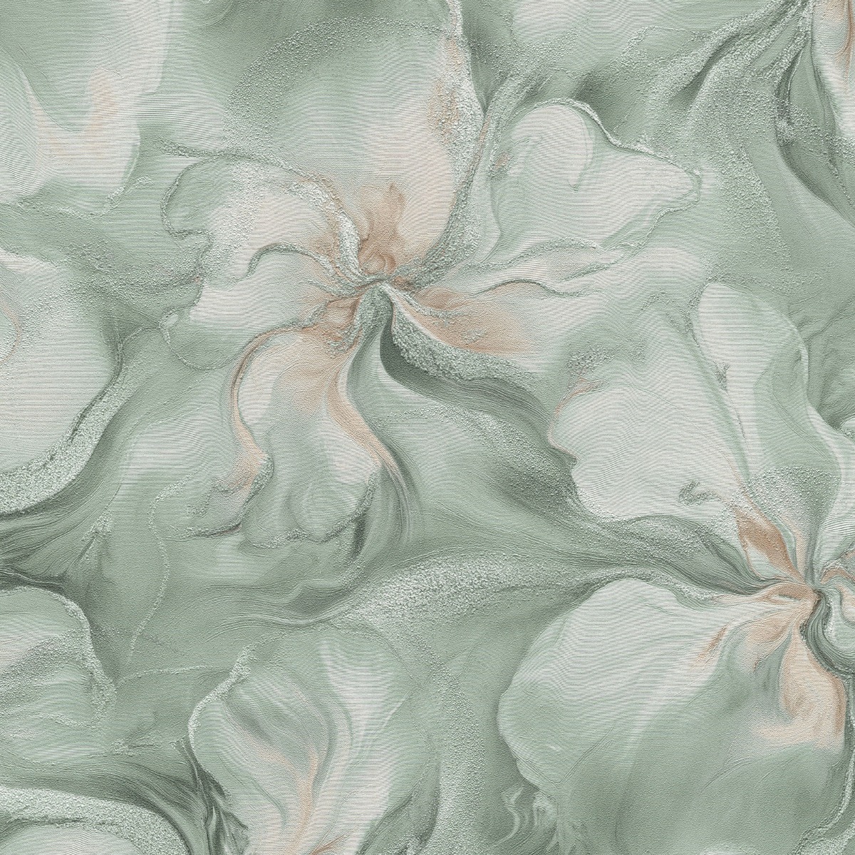 Erismann Turquoise Abstract Floral Vinyl Textured Wallpaper Sage Green Paste The Wall, Green