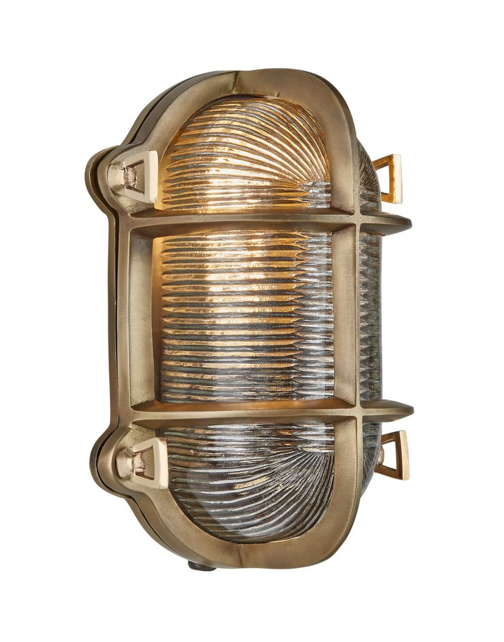 Bulkhead Outdoor And Bathroom Oval Light Brass Side Wiring