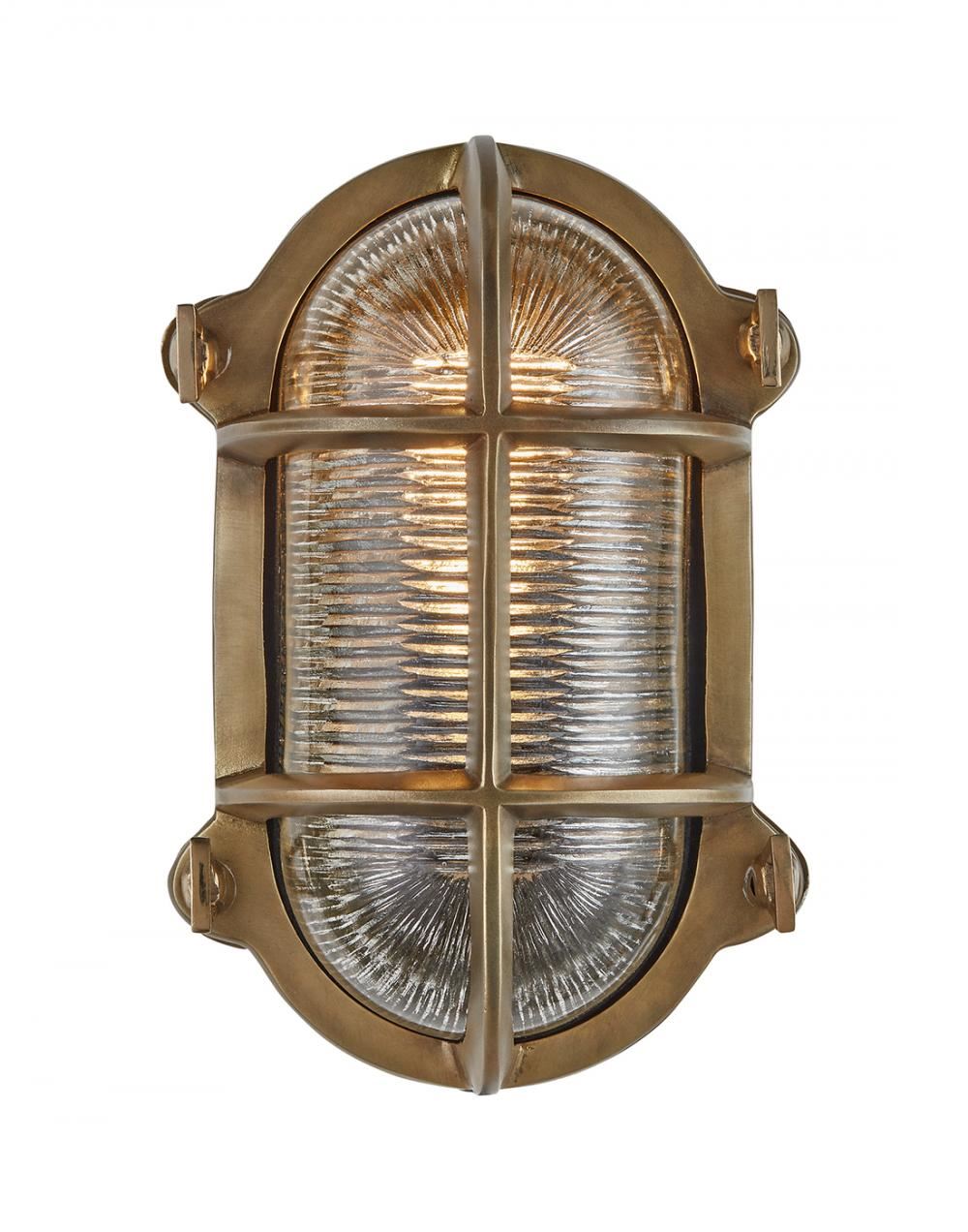 Bulkhead Outdoor And Bathroom Oval Light Brass Back Wiring