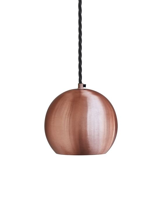 Globe Collection Pendant Light 1 Wire Pendant Copper Black Twisted Flex