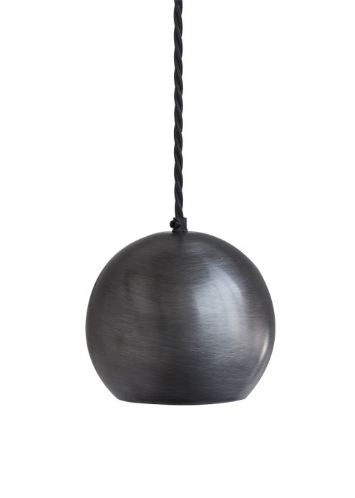 Globe Collection Pendant Light 1 Wire Pendant Pewter Black Twisted Flex