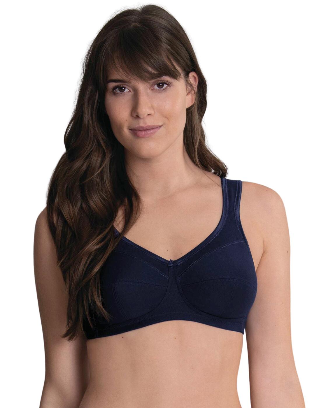 This reinforced non-wired bra provides great everyday comfort. From the Jana series by Anita, this bra has a fun play on a classic with specialised fabrics which create this super-secure fit. Wide, padded straps also provide extra support due to the width and extra comfort thanks to the padding. A reinforced underband is the wiring you would find in any classic wired bra, but without the wiring! So strong and lifting you could mistake it for metal! The sides of the bra are also reinforced to keep everything in and hugging your bust to create a seamless finish which is ideal for wearing this under tight clothing.  Anita support bra From the Jana series Hook and eye closure Full-cup coverage Wireless Wide, adjustable supportive straps Reinforced underband and sides Strong fabrics to create a secure fit Snug-fitting, figure-hugging design Finished off nicely with a floral-like bow on the centre front Country of origin: Thailand Composition: 80% Cotton &pipe; 15% Nylon &pipe; 5% Elastane Listed in UK sizes  57456-101467-1314165 5427 Support Bra