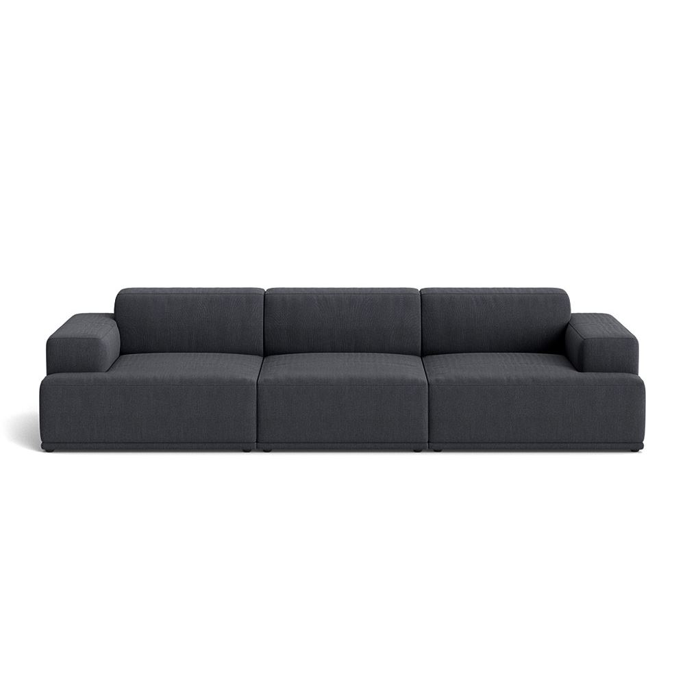 Connect Soft Modular Sofa 3seater Configuration 1 Plastic Black Rewool 198