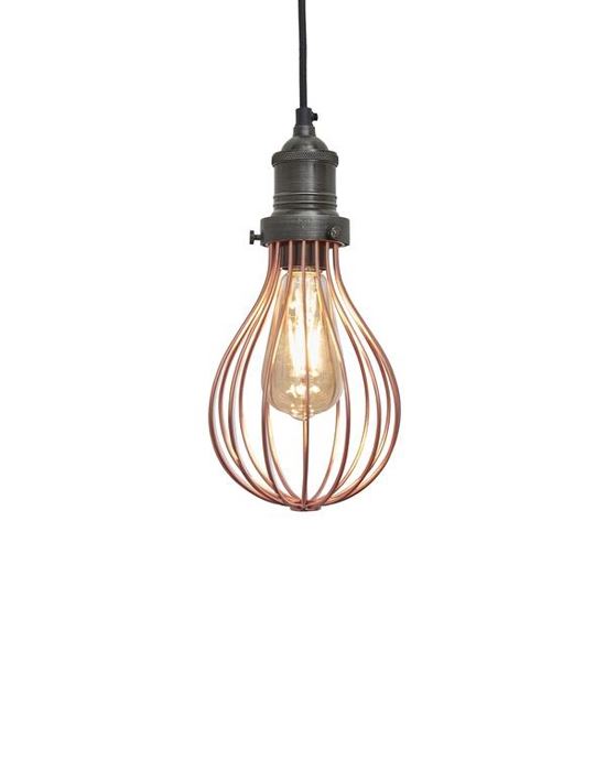 Cage Pendant Lights Balloon Copper Cage Pewter Holder