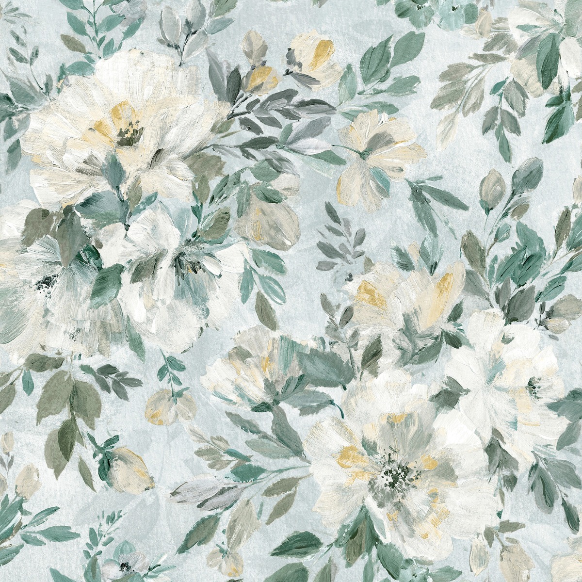 Laura Ashley Elowen Peony Wallpaper Pale Teal 143331