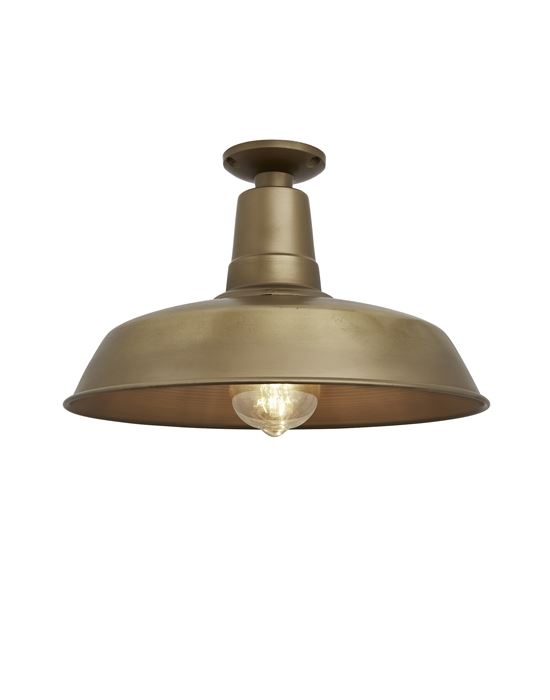 Brooklyn Flush Ceiling Light Barn Shade Barn Farmhouse Brass