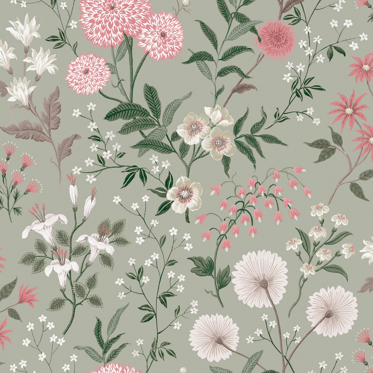 Laura Ashley Otterham Garden Wallpaper Pistachio Green 143332