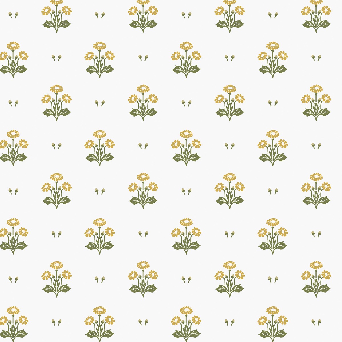 Laura Ashley Harthill Daisy Wallpaper Ochre Yellow / White 143335