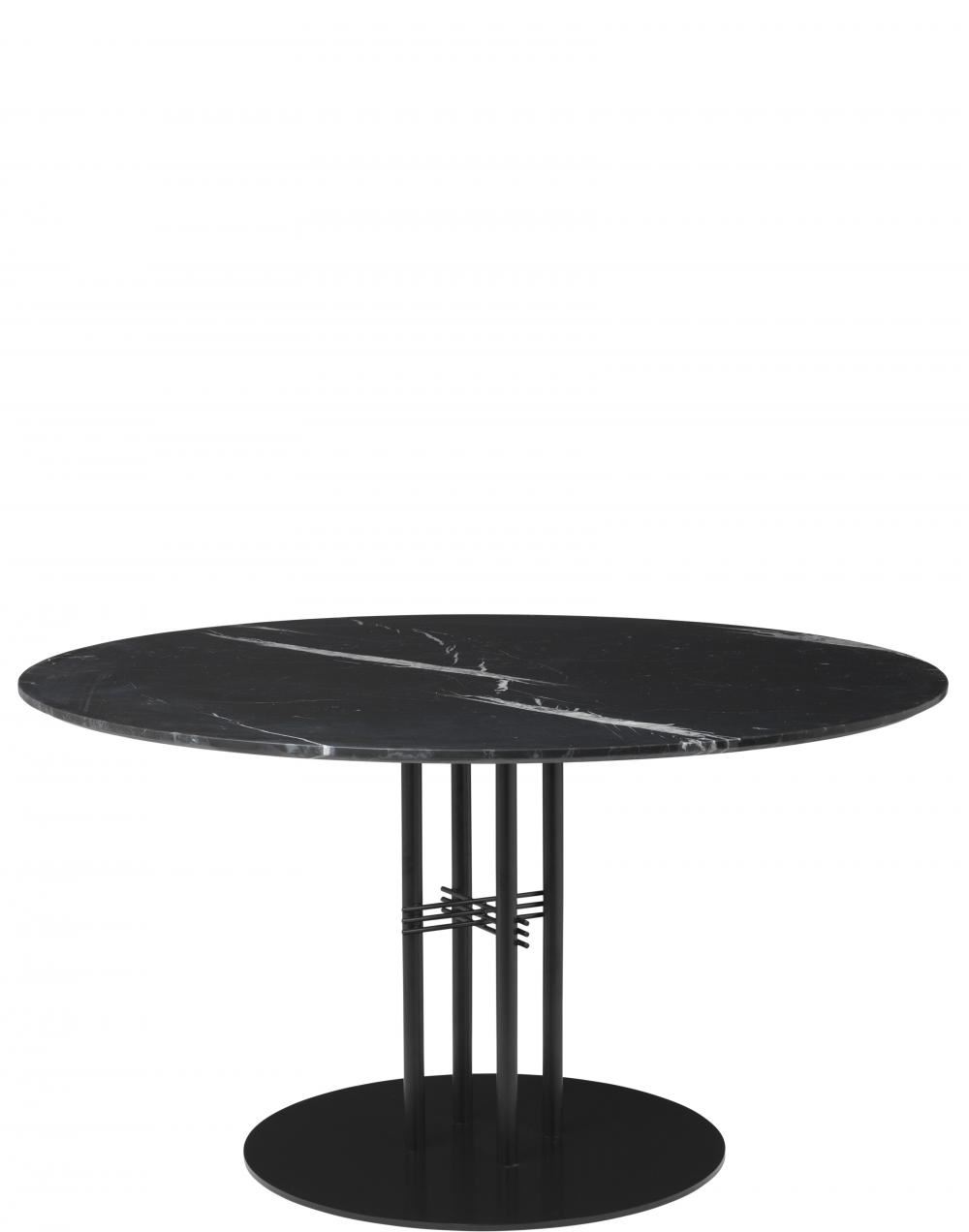 Ts Column Dining Table Black Base Marble 130 Black Laminate