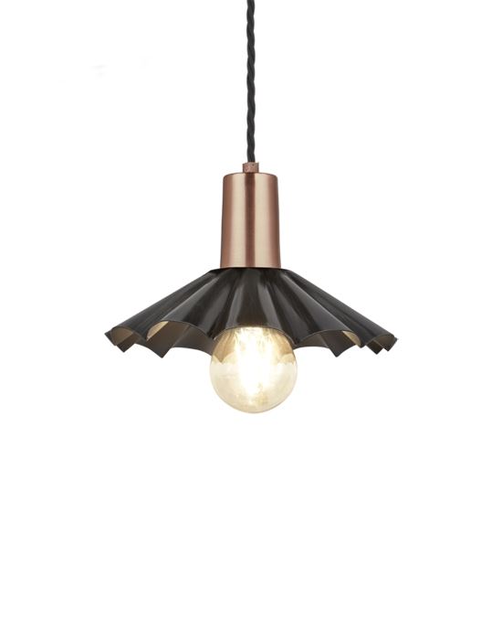 Industville Vintage Sleek Edison Pendant Umbrella Dark Pewter Umbrella Copper Holder Grey Designer Pendant Lighting