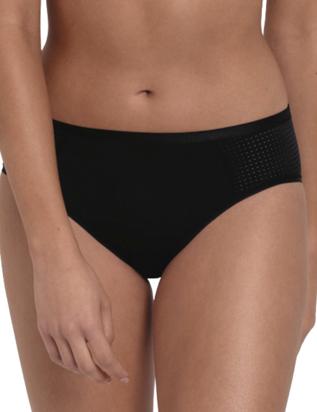Exercise in style with Anita Active's sports briefs. Made with comfort in mind, the soft jacquard fabric on the front is lightweight and breathable and the sides are made with a strong mesh that allows ventilation to keep you feeling fresh no matter how intense the activity. The waistband and leg edging are narrow and flat, to ensure a comfortable fit that will stay put during any movement.  Mid-rise waist Full coverage Flat waistband and leg edging Mesh sides for breathability Soft jacquard fabric Country of origin: Thailand Composition: 79% Polyamide &pipe; 21% Elastane Listed in UK sizes  57485-101506-1314777 1610 Sports Brief