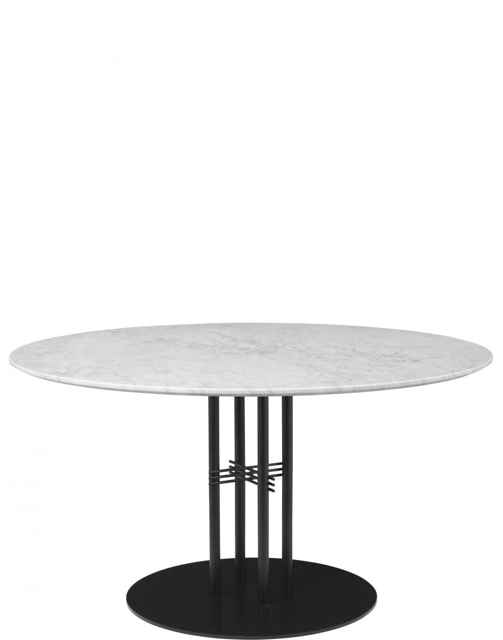 Ts Column Dining Table Black Base Marble 130white