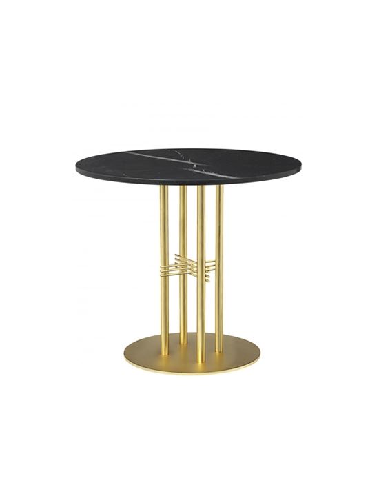 Ts Column Dining Table Brass Base Marble 80black
