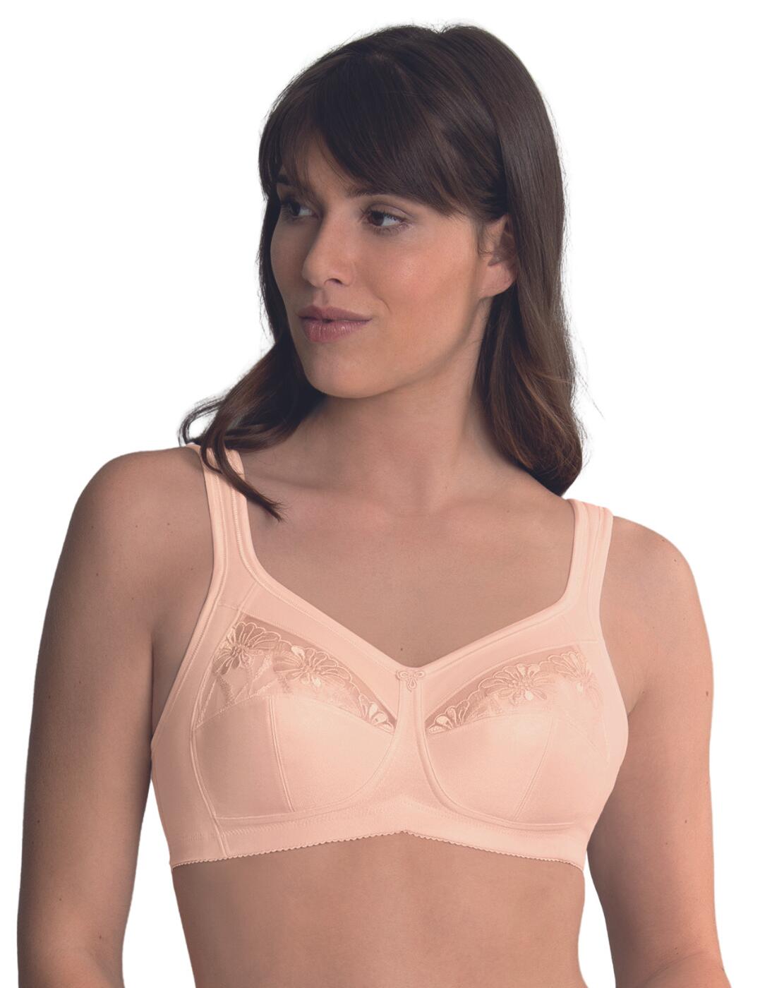 This elegant Safina post-mastectomy bra is an excellent addition to Anita Care's specialised aftercare items. The non-wired structure is extremely comfortable, while the full-cup design and elastic side panels make sure that this bra sits snugly on your chest, supporting your bust. The bilateral pockets on both sides allow you to add a prosthesis to this bra. Adjustable shoulder straps are padded and wide for the utmost comfortable experience and with the feminine floral embroidery on top of the cups, this item is a must-have in the field of post-surgery lingerie.  Specialised post-mastectomy design Bilateral side pockets for prosthesis Feminine embroidery on top of the cups Full-cup design with elastic side panels Adjustable padded shoulder straps Hook and eye back closure Non-wired Non-padded Prosthesis not included Country of origin: Vietnam Composition: 50% Nylon &pipe; 30% Polyester &pipe; 10% Elastane &pipe; 5% Cotton &pipe; 5% Viscose Listed in UK sizes  57523-101560-1315751 5349X Mastectomy Bra