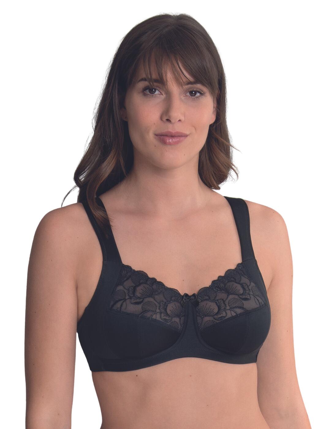 Anita Care specialises in your post-surgery needs and this Lucia bra is the perfect example of their high-quality products. The beautiful floral embroidery on top of the cups and scalloped edges allow for a feminine flare, while the full-cup design and elastic side panels make sure that your bust is properly supported without the necessity of an underwire. The bilateral quality with side pockets gives you the freedom to add your prosthesis while still maintaining a comfortable fit.  Specialised post-mastectomy cut Full-cup design Side support panels Floral embroidery on top of the cups Side pockets for prosthesis Adjustable padded shoulder straps Hook and eye back closure Non-wired Non-padded Prosthesis not included Country of origin: Portugal Composition: 38% Polyester &pipe; 37% Nylon &pipe; 16% cotton &pipe; 9% Elastane Listed in UK sizes  57524-101561-1315711 4723X Mastectomy Bra