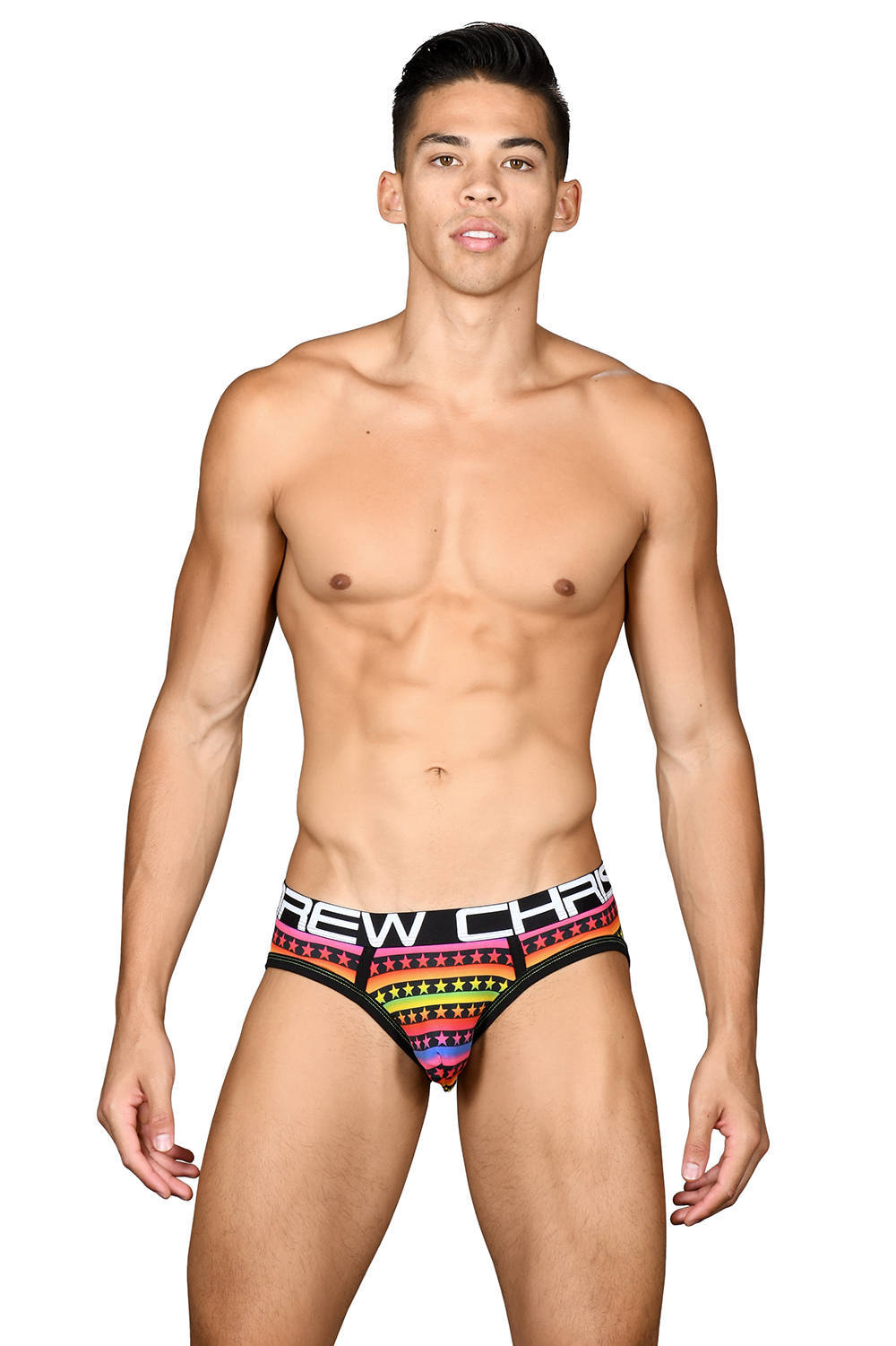 Andrew christian sheer pinstripe brief jock w almost naked blackwhite