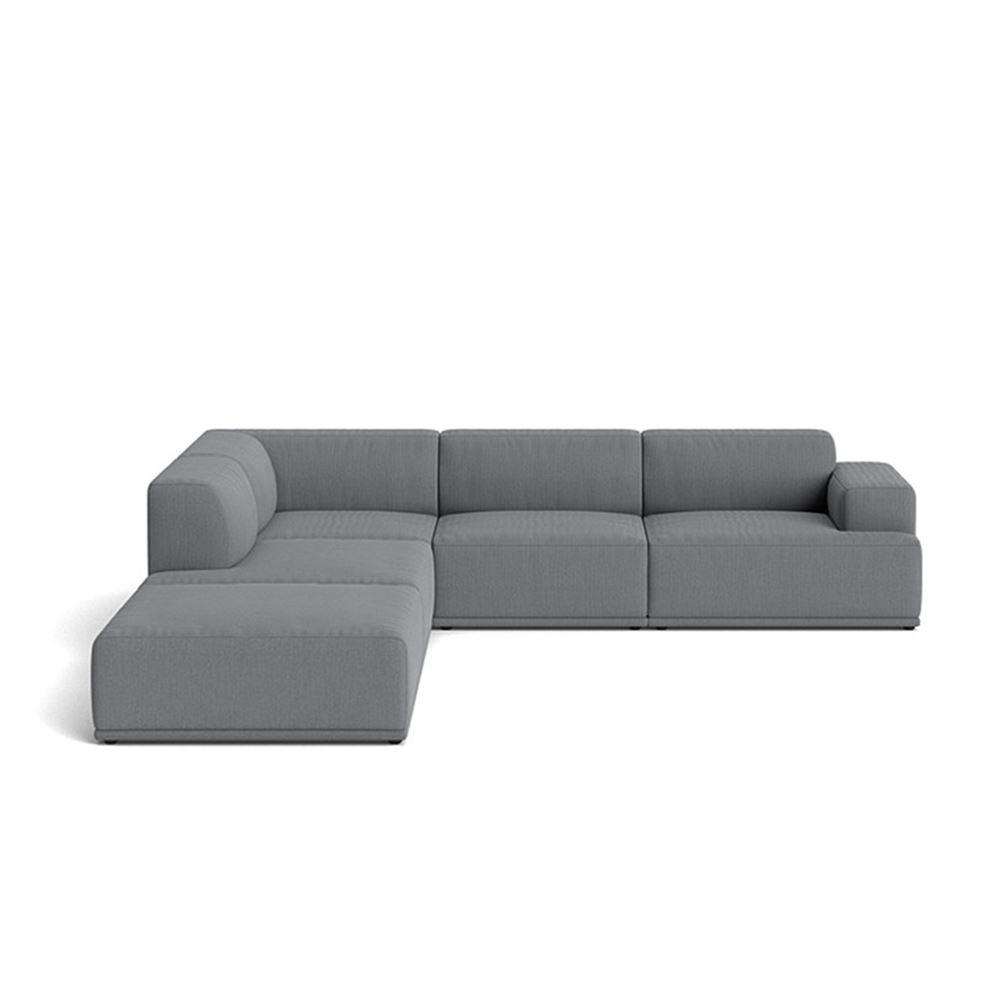 Connect Soft Modular Sofa Corner Configuration 1 Plastic Black Rewool 158