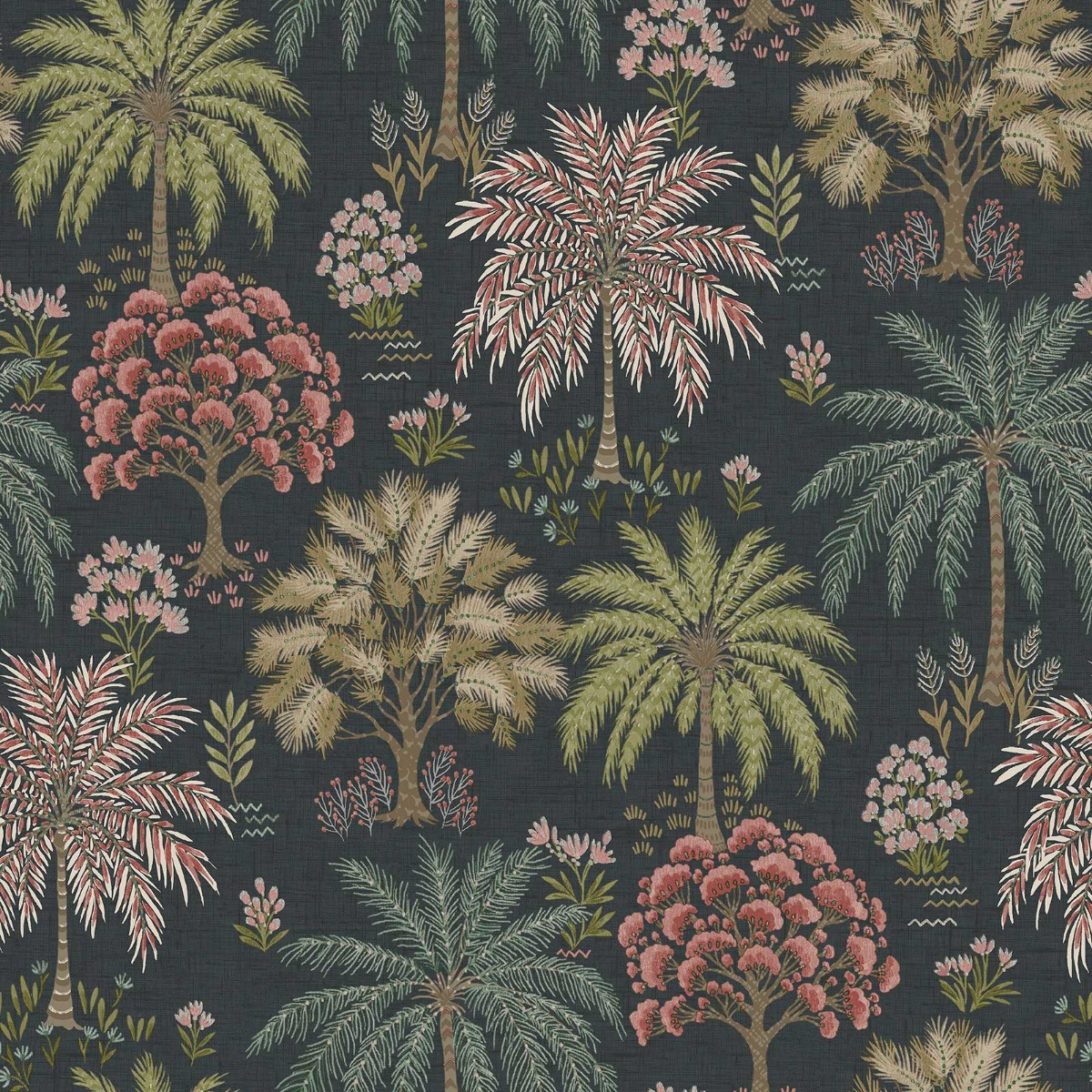 Tropical Trees Wallpaper Navy Holden 14291