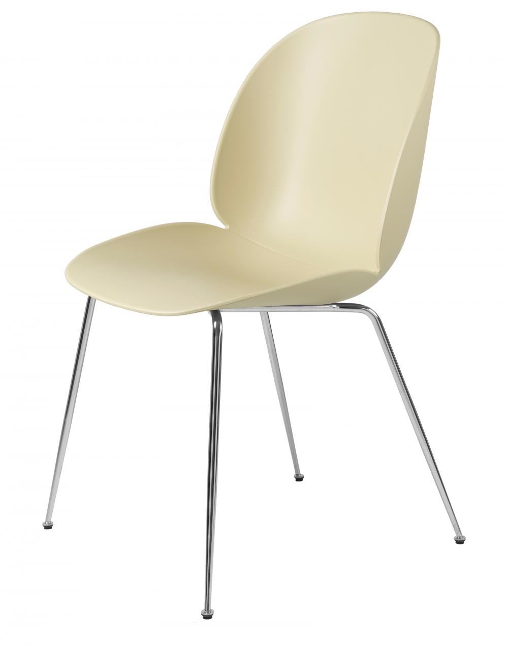 Beetle Dining Chair Conic Base Unupholstered Chrome Base Pastel Green
