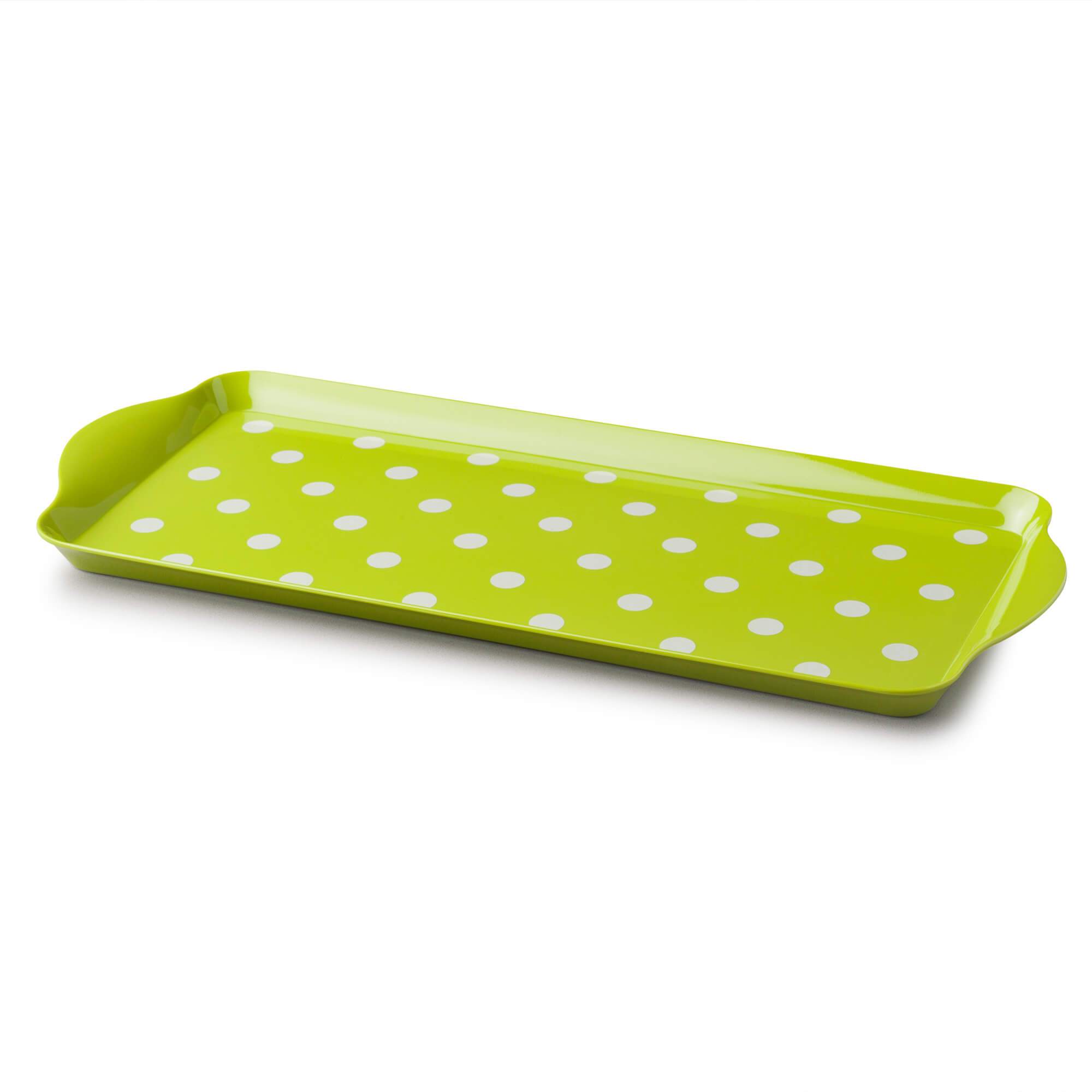 Zeal Premium Melamine Dotty Serving Tray, Large, Lime