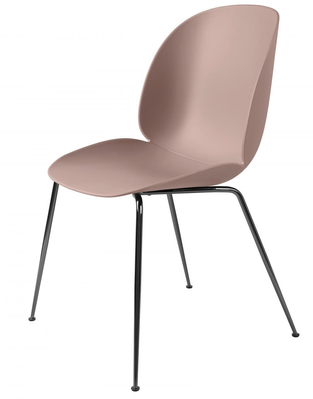 Beetle Dining Chair Conic Base Unupholstered Chrome Base Sweet Pink
