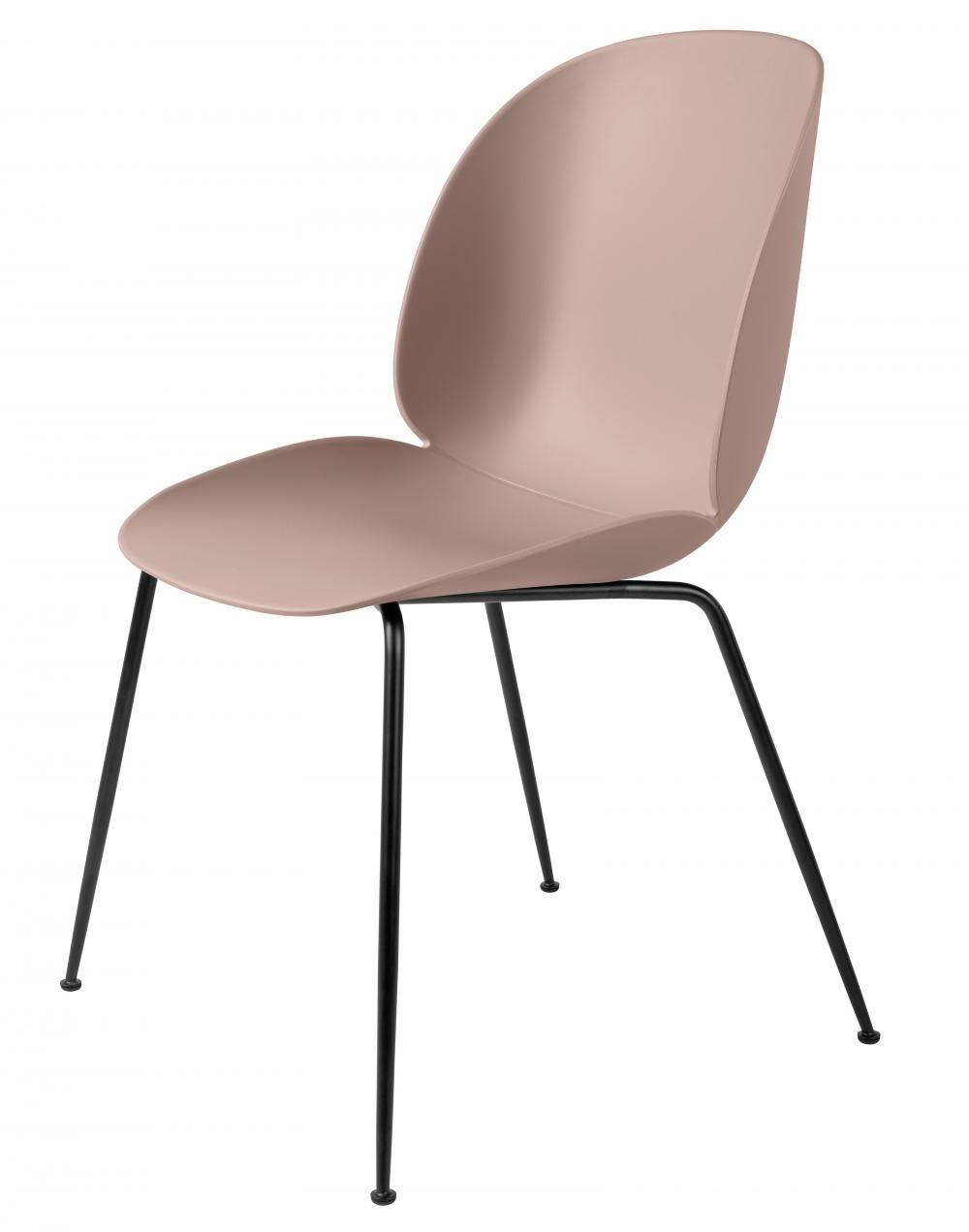 Beetle Dining Chair Conic Base Unupholstered Matt Black Base Sweet Pink