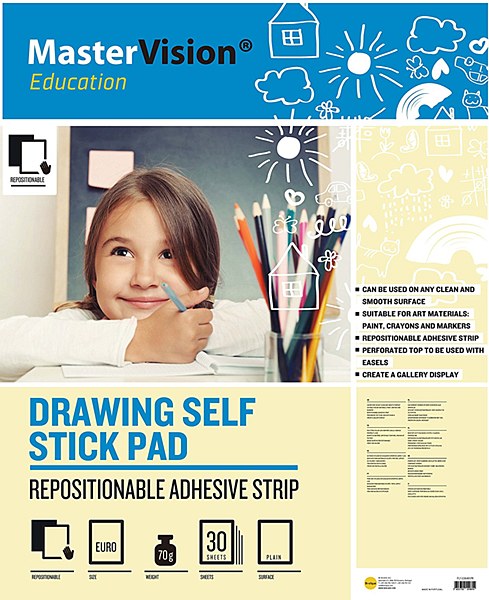 Bi-Office Self-Stick Drawing Pads Pack of 2