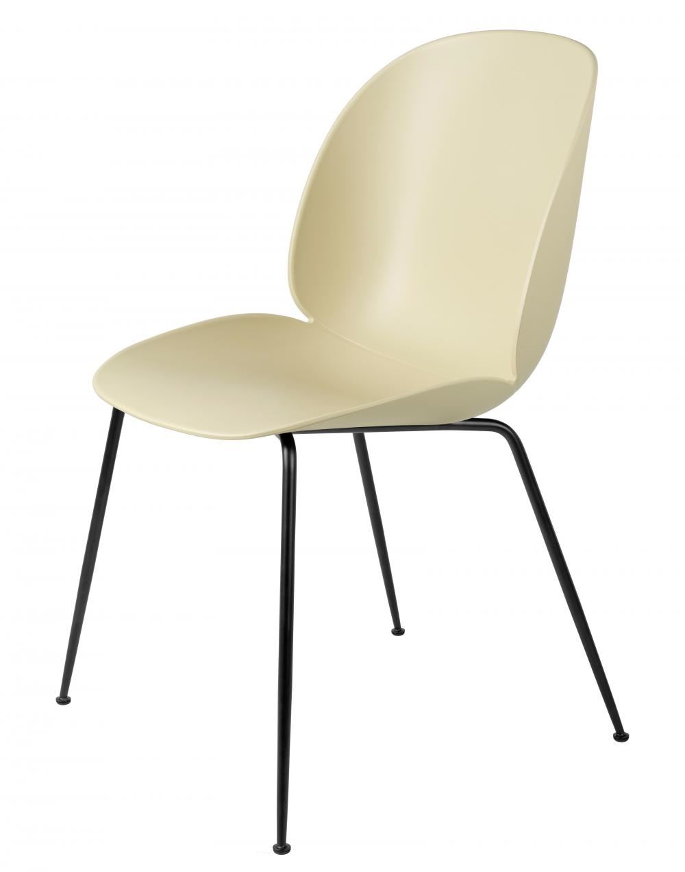 Beetle Dining Chair Conic Base Unupholstered Matt Black Base Pastel Green