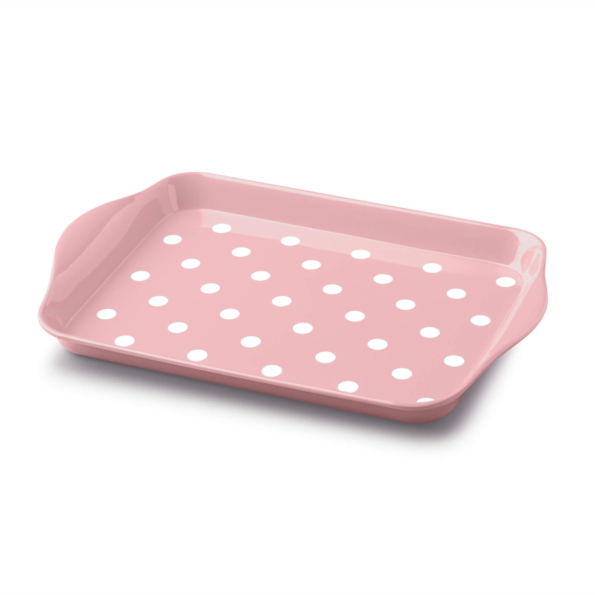 Zeal Premium Melamine Dotty Serving Tray, Small, Rose