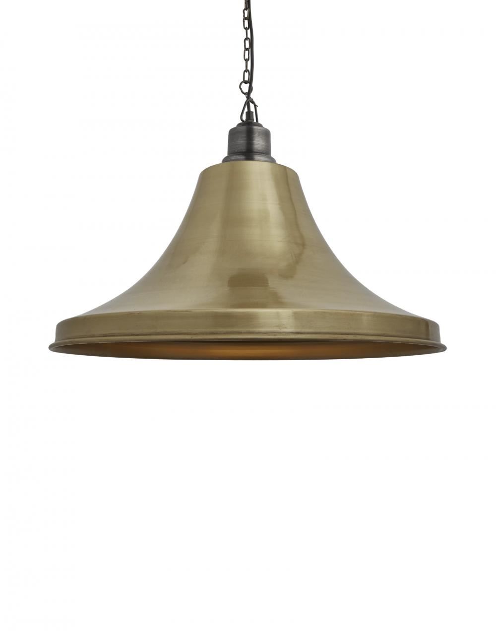 Industville Brooklyn Vintage Giant Metal Pendant Bell Shade Brass Shade Chain Holder Brassgold Designer Pendant Lighting