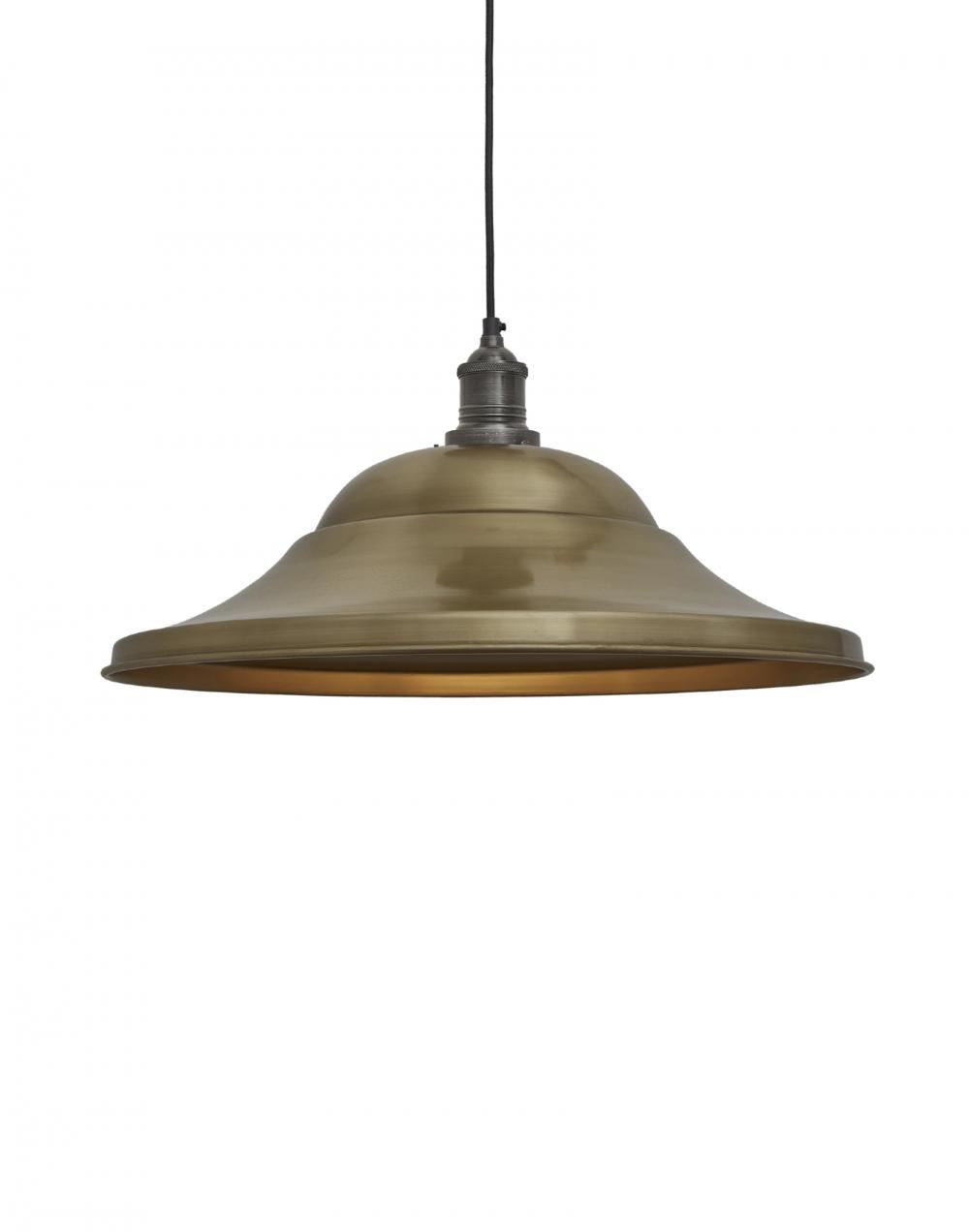 Industville Brooklyn Vintage Giant Metal Pendant Hat Shade Brass Shade Pewter Holder Brassgold Designer Pendant Lighting