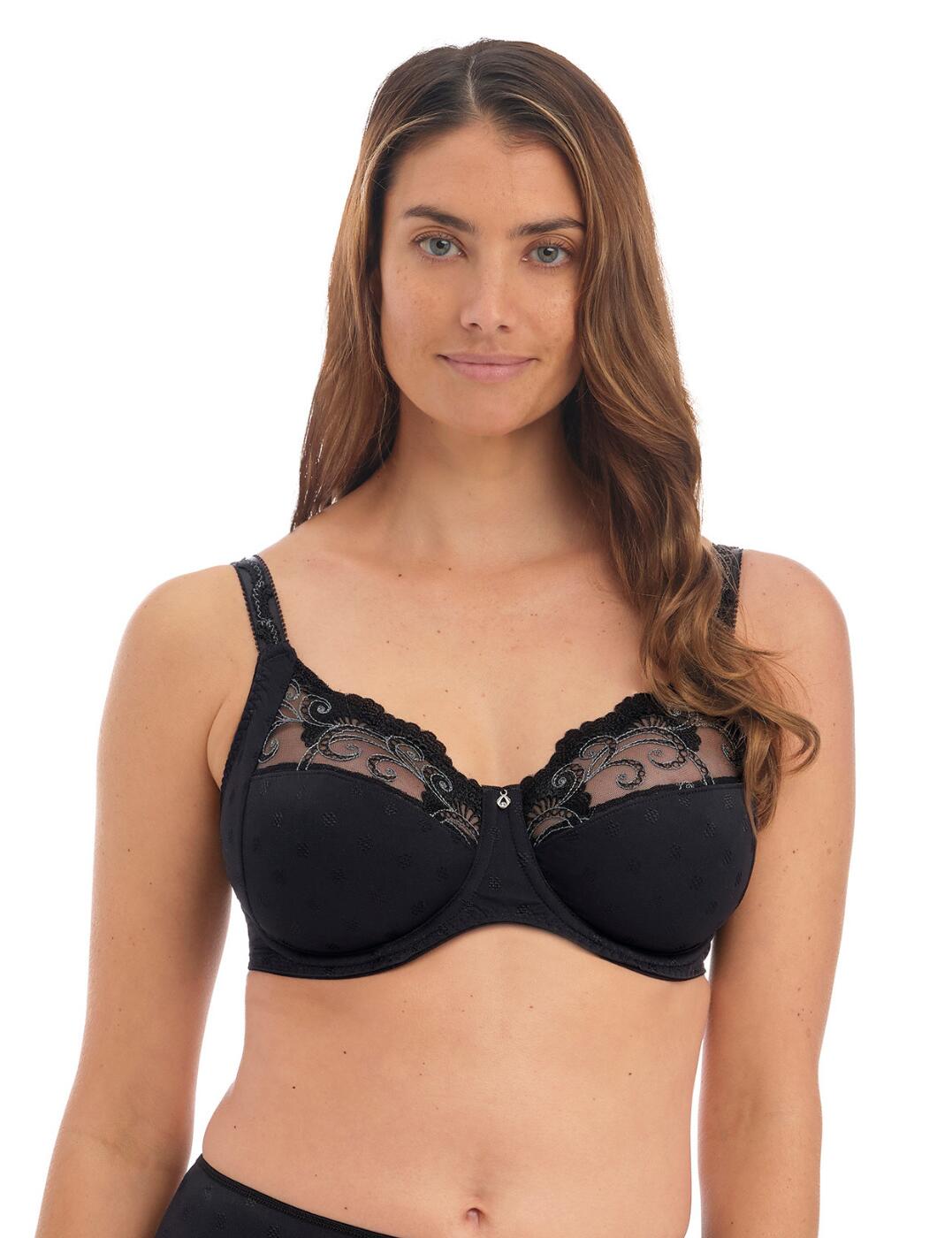 This stunning swirl embroidered full cup bra is brought to you from the Jocelyn collection by Fantasie. The three-section cup design offers you excellent side support and a beautiful forward projection. Wide underwiring is also used to ensure optimal comfort and support. The centre of the bust is adorned with a small pendant, to add extra sweetness to the piece. Adjustable shoulder straps combined with a hook and eye closure flawlessly allow the best fit just for you.  Full cup coverage Adjustable straps Hook and eye closure Non-padded cups Wide underwiring Side support Country of origin: Sri Lanka Composition: 61% Nylon/Polyamide &pipe; 13% Elastane &pipe; 26% Polyester Listed in UK sizes  57776-101868-1320478 100503  Side Support Bra