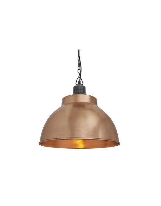 Industville Brooklyn Dome Pendant Traditional Fittings Large Copper Shade Pewter Chain Designer Pendant Lighting