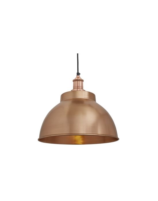 Industville Brooklyn Dome Pendant Traditional Fittings Large Copper Shade Copper Fitting Designer Pendant Lighting