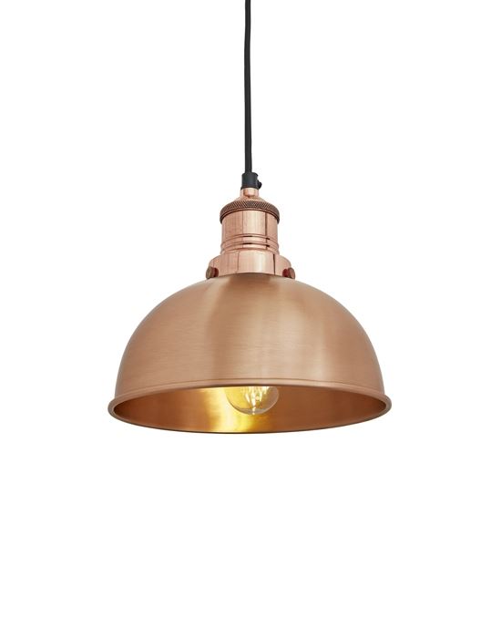 Industville Brooklyn Dome Pendant Traditional Fittings Small Copper Shade Copper Fitting Designer Pendant Lighting