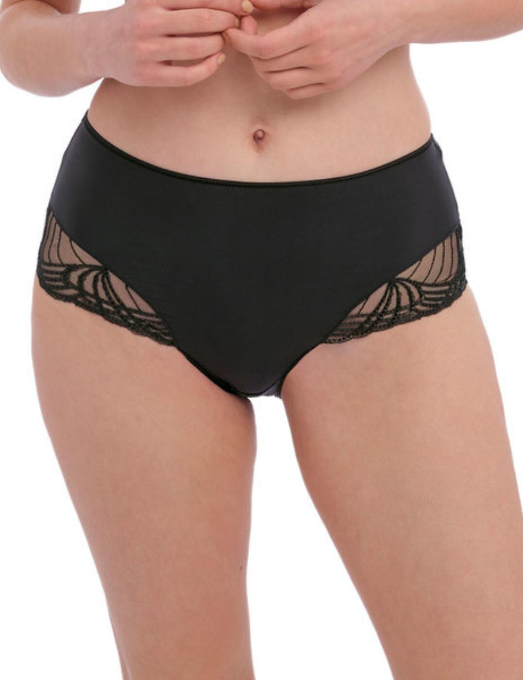 This beautiful, elegant full brief is brought to you from the Adelle collection by Fantasie. Made from recycled fabrics it offers a stunning embroidered lace detailing along the tops of your thighs with a feminine trim. Full rear coverage is offered in this brief with elasticated trims to ensure security, but that also ensure comfort and no tight fitting. A mid-rise waist means it sits flawlessly on your hips for a barely-there, comfortable feeling fit.  Embroidered lace Mid-rise Full rear coverage Elasticated legs Feminine trim Country of origin: Sri Lanka Composition: 10% Elastane &pipe; 4% Recycled Polyester &pipe; 85% Recycled Nylon &pipe; 1% Polyester Listed in UK sizes  57781-101885-1321104 101451 Brief