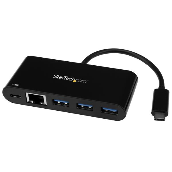 Startech.Com 3-Port Usb-C Hub With Gigabit Ethernet And Power Delivery - Usb-C To 3X Usb-A - Usb 3.0 Hub