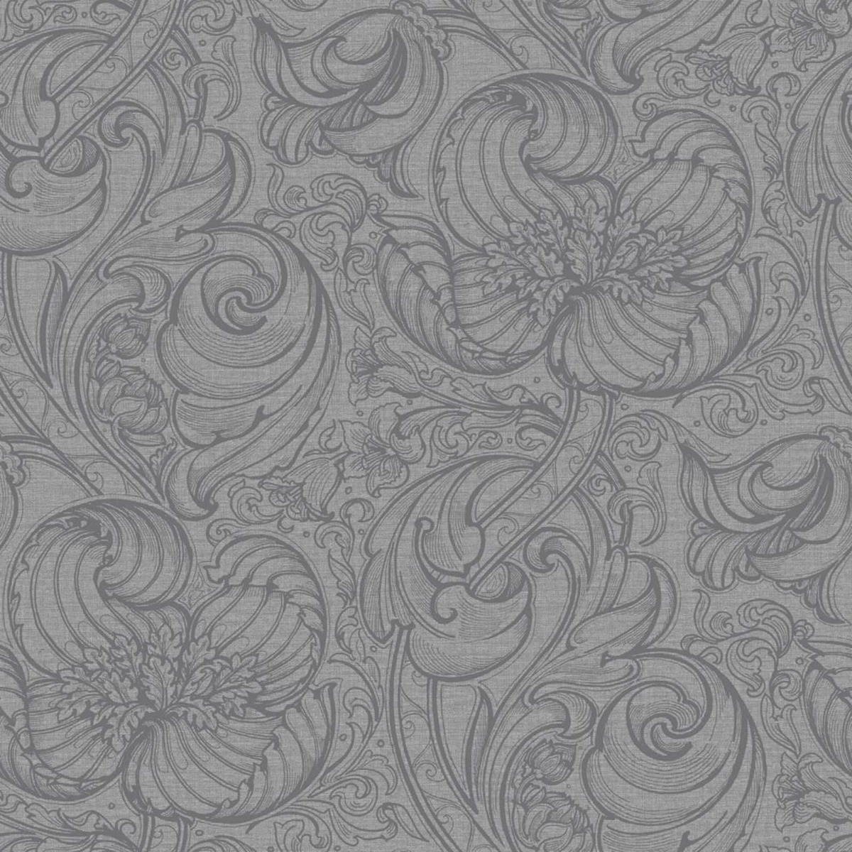 Galerie Off The Wall Floral Silver Grey Wallpaper LB25114, Silver