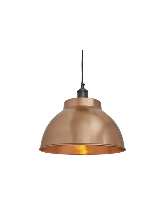 Industville Brooklyn Dome Pendant Traditional Fittings Large Copper Shade Pewter Fitting Designer Pendant Lighting
