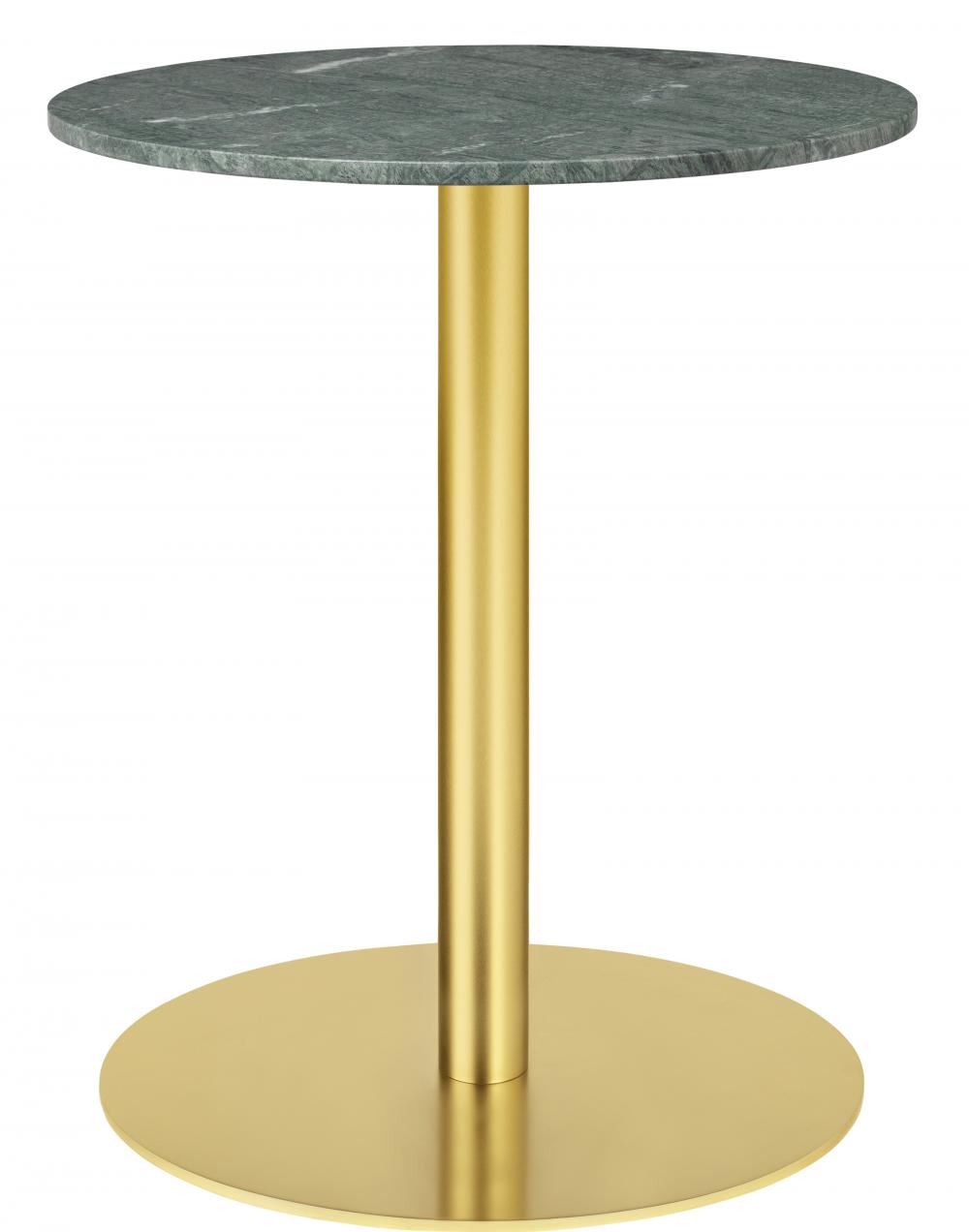 Gubi 10 Table Round Marble 60 Brass Basedining Table Green